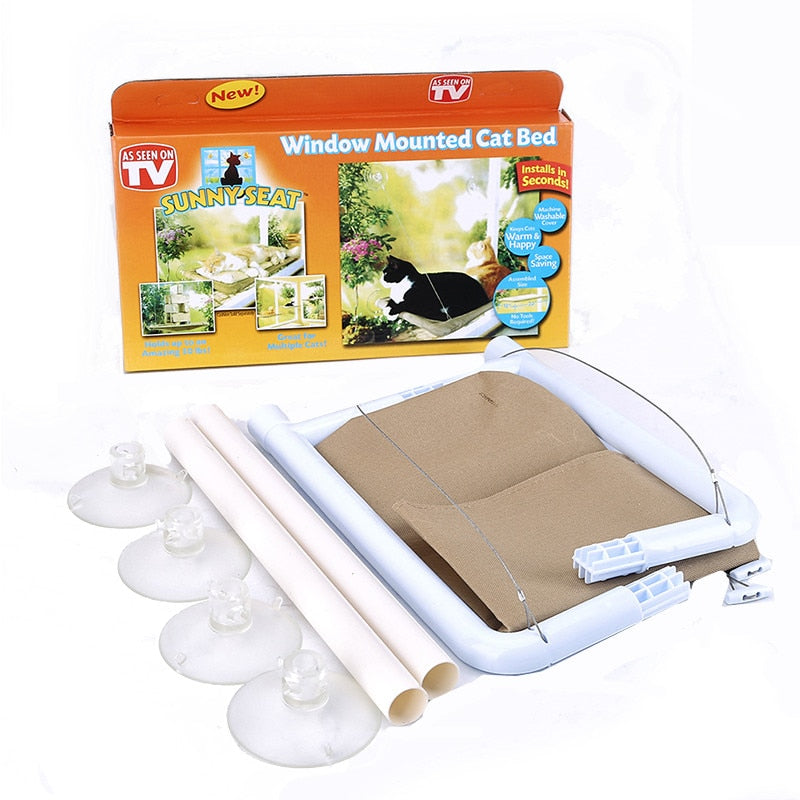 Hanging Cat Bed Pet Cats Hammock Aerial Pet Bed House Kitten Climbing Frame Sunny Window Seat Nest Bearing 20kg Cat Accessories