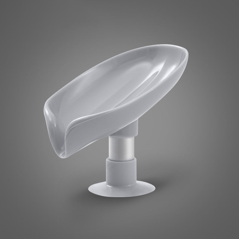 Leaf Shape Soap Box Drain Soap Holder Box Bathroom Shower Soap Holder sponge Storage Tray Creative Sucker Water-free Storage Box