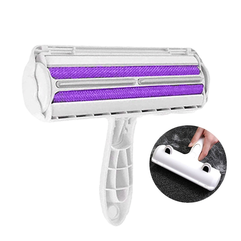 2-Way Dog Cat Comb Tool Convenient Cleaning Lint Brush Pet Hair Roller Remover Dog Cat Fur Brush Base Home Furniture Sofa Clothe