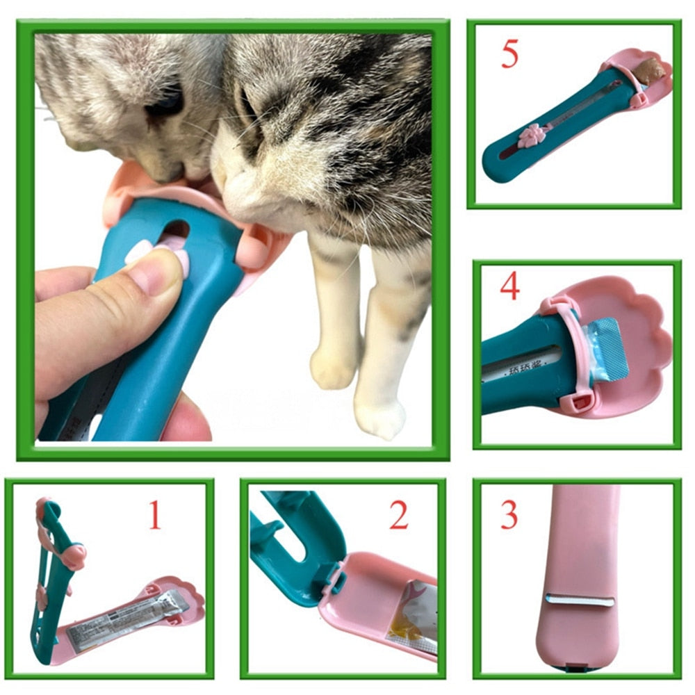 Pet Feeder Spoon Cat Strip Squeeze Spoons Multifunctional Cat Feeding Spoon for Cat Wet Food Treats Liquid Snack Feeding