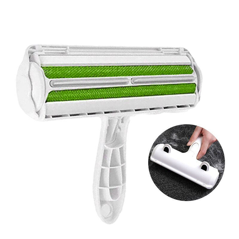 2-Way Dog Cat Comb Tool Convenient Cleaning Lint Brush Pet Hair Roller Remover Dog Cat Fur Brush Base Home Furniture Sofa Clothe