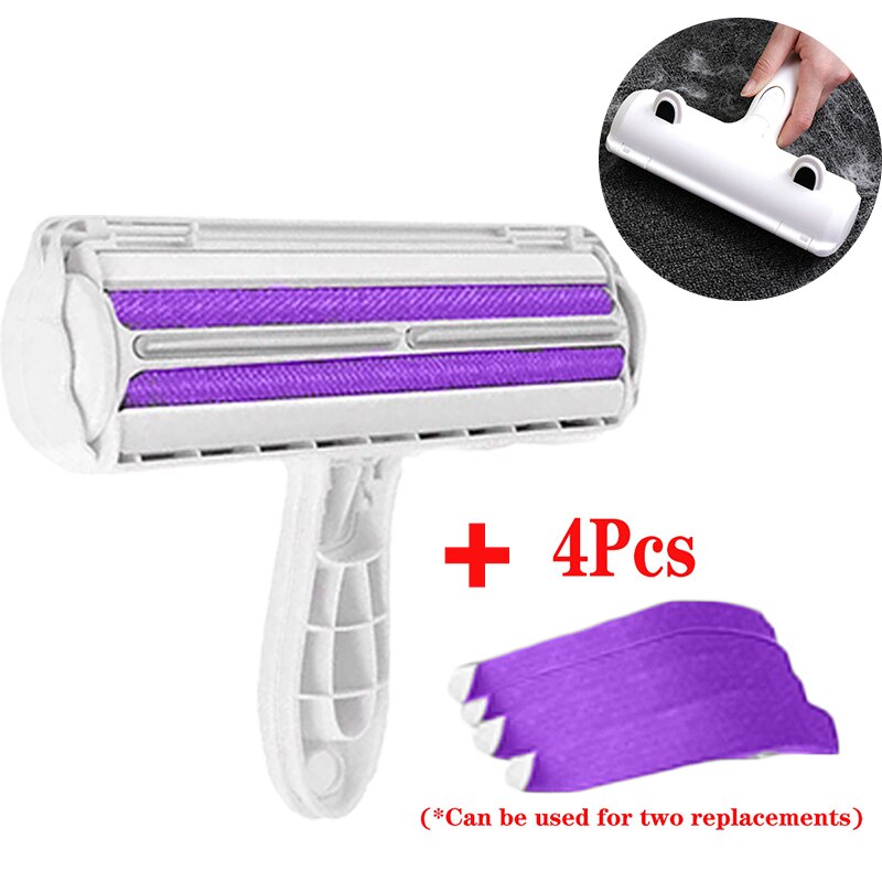 2-Way Dog Cat Comb Tool Convenient Cleaning Lint Brush Pet Hair Roller Remover Dog Cat Fur Brush Base Home Furniture Sofa Clothe